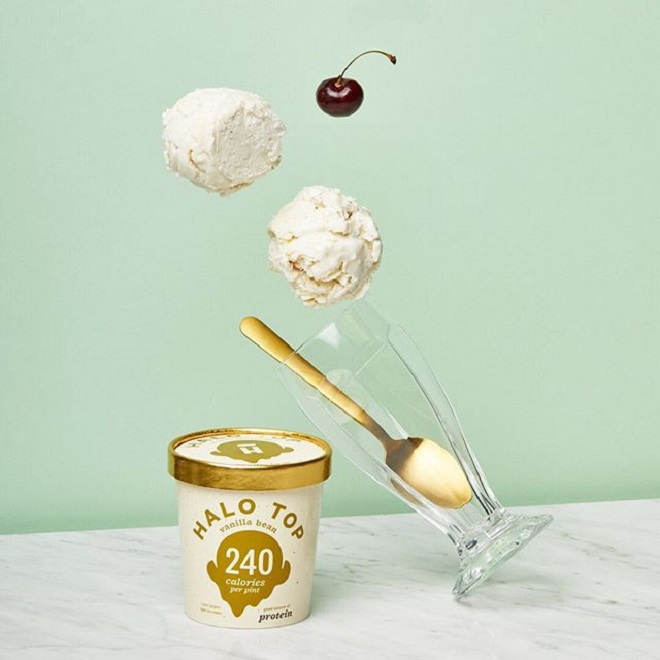 Halo Top là sản phẩm kem không chứa đường và có hàm lượng calo thấp.