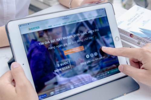 Giao diện website kết nối gia sư và học sinh, sinh viên. Ảnh: NVCC.