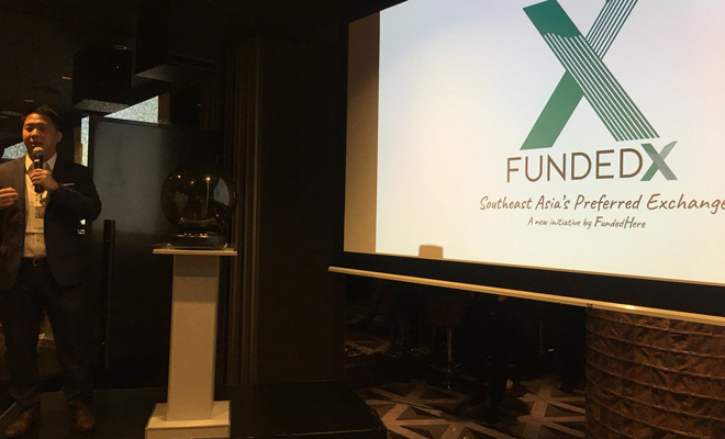 Daniel Lin - đồng sáng lập, CEO FundedHere tại buổi ra mắt sàn chứng khoán FundedX. Ảnh: Twitter