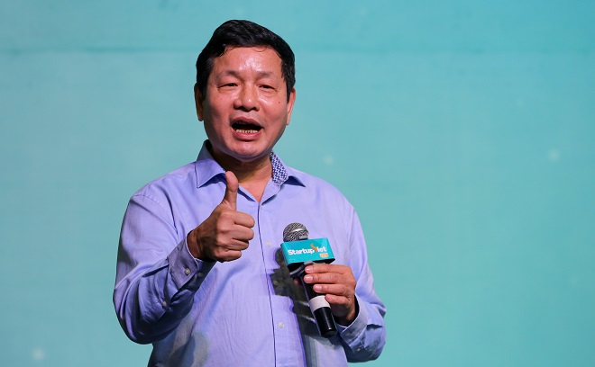 Ông Trương Gia Bình - Chủ tịch HĐQT Tập đoàn FPT, giám khảo Startup Việt 2018 tự tin vào khả năng thành công và vươn ra thế giới của cộng đồng khởi nghiệp Việt Nam. Ảnh: Quỳnh Trần.