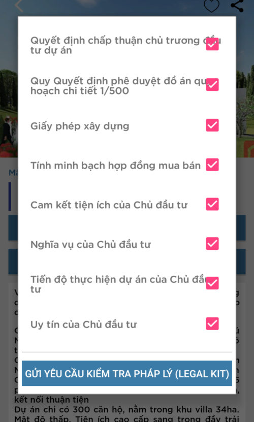 Trong vòng 30 phút, batdongsansach.vn sẽ trả kết quả về thông tin, tính pháp lý của dự án theo yêu cầu của người dùng. 