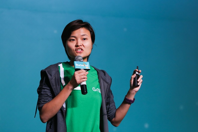 Bà Tan Hooi Ling - đồng sáng lập Grab dành 20 phút truyền cảm hứng cho 500 startup tham dự Chung kết Startup Việt 2018. Ảnh: Hữu Khoa.