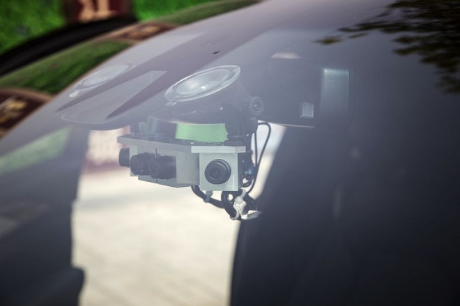 Hệ thống camera cho xe tự lái sản xuất bởi SenseTime. Nguồn: Qilai Shen/Bloomberg