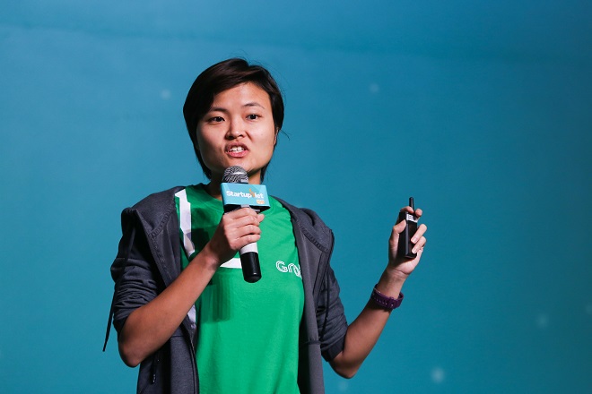 Hooi Ling Tan chia sẻ tại Chung kết Startup Việt 2018 do VnExpress tổ chức. Ảnh: Quỳnh Trần.