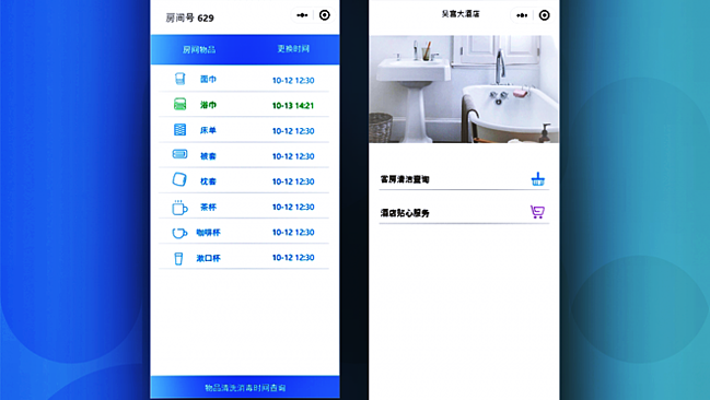 Giao diện theo dõi các trang thiết bị trong phòng khách sạn nhờ vào vi chip của Suqu Net.