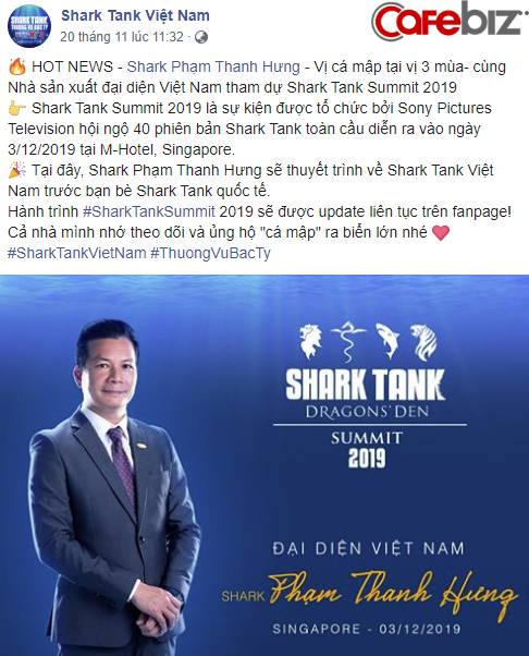 Shark Hưng sẽ là đại diện Việt Nam duy nhất chuẩn bị tham dự “Đại hội cá mập” Shark Tank Summit 2019, hội ngộ 40 phiên bản toàn cầu - Ảnh 1. Shark Hưng sẽ là đại diện Việt Nam duy nhất chuẩn bị tham dự “Đại hội cá mập” Shark Tank Summit 2019, hội ngộ 40 phiên bản toàn cầu - Ảnh 1.