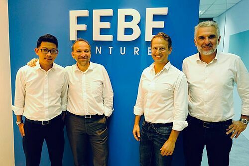 Ba nhà đồng sáng lập theo thứ tự từ phải sang: Jean-Marc Merlin, Olivier Raussin và Eric. Ảnh: Instagram FEBE