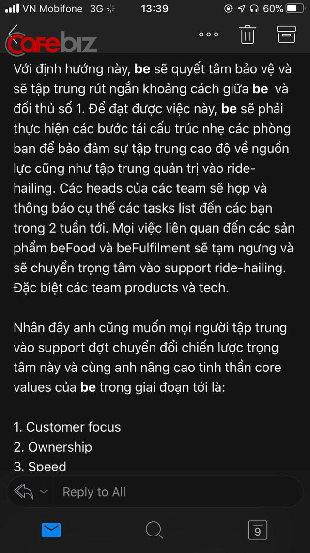 Tin nội bộ cho biết 180 người đã bị cho thôi việc trong lần tái cơ cấu nhân sự lớn nhất của be từ khi thành lập, đại diện doanh nghiệp nói gì? - Ảnh 1.