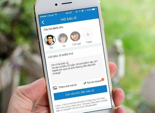 Giao diện của ứng dụng eDoctor.
