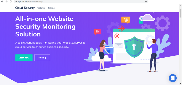 Giao diện trang web sản phẩm bảo mật Cloud Security. 