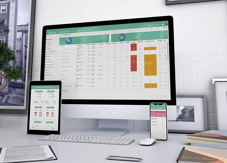Giao diện phần mềm chấm công online FastWork.
